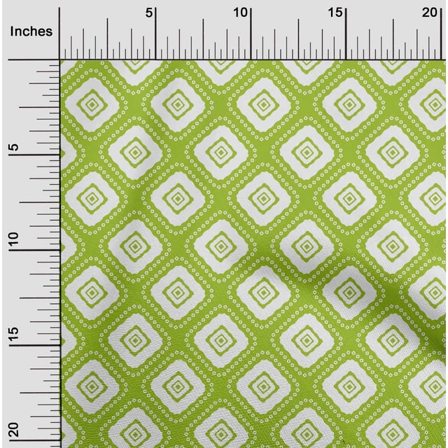 oneOone Georgette Viscose Light Green Fabric Geometric Bandhani Sewing Craft Projects Fabric Prints By Yard 42 Inch Wide