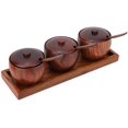 thumbnail image 1 of Seasoning Pot, Retro Spice Jar Seasoning Pot Sugar Bowl with Lid Wood Box Kitchen Tool, 1 of 7