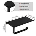 thumbnail image 5 of Toilet Paper Holder Rack Phone Shelf Wall Mounted Aluminum Alloy Matte Black 1Pcs, 5 of 6