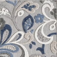 thumbnail image 3 of 7 x 9 Blue Gray Jacobean Floral Indoor Outdoor Area Rug, 3 of 10