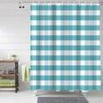 thumbnail image 3 of Touchbetter Rustic Teal White Buffalo Check Plaid Pattern Shower Curtain, Farmhouse Shower Curtains Set with Hooks, Waterproof Fabric Bathroom Curtains Decor Home Accessories,Stall 36 X 72 Inch, 3 of 6