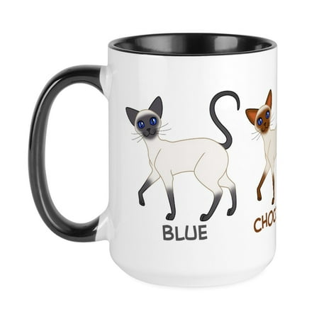 

CafePress - Three Siamese Cats Large Mug - 15 oz Ceramic Large Mug