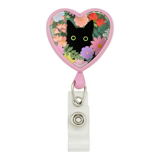 Kitty Cat Badge Reel ID Holder Badge Clip Funny Nurse Doctor CNA  Retractable 25 inch Extension Yazzle Dazzle Meow Purr Feline Siamese