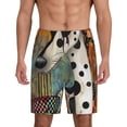 thumbnail image 1 of Balery Abstract Dalmatian Art Pantalones cortos de pijama de punto de algodón para hombre con cinturilla y bolsillos-3X-Large, 1 of 6