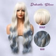thumbnail image 2 of Mode Femmes Haute Température Résistant Soie Synthétique Franges Perruque de Cheveux Longs, 2 of 5