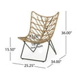 thumbnail image 3 of Broxon Wicker Outdoor Accent Chairs, Set of 2, Light Brown and Black, 3 of 8