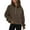 a-Coffee16143, variant on VNKIDY Women's Sweatshirt Fall Winter Solid Color Loose Fit Sweatshirts Long Sleeve Half Zip Cropped Pullover With Pockets For Cold Weather Comfortable Tops