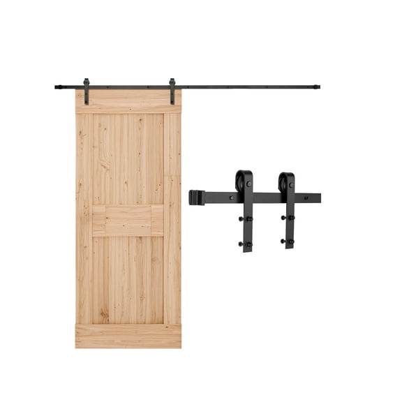 VEVOR 10FT Sliding Barn Door Hardware Kit,330 LBS Weight Capacity,Compatible with 60 Inches Max Width & 1-3/8 to 1-3/4 Inches Thickness Single Sliding Barn Door,J-shape