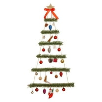 Comefolife Wall Christmas Tree with Lights, Wall Mounted Christmas Twig Tree with LED Lights, Wall Christmas Tree Wooden Wall Hanging Decoration Christmas Tree Hanging Xmas Wall Decor Wall Twig Tree