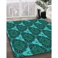thumbnail image 3 of Ahgly Company Machine Washable Indoor Rectangle Transitional Dark Turquoise Green Area Rugs, 2' x 5', 3 of 7