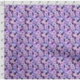 thumbnail image 4 of Soimoi Floral Printed, Japan Crepe SatinFabric, by The Yard 54 Inch Wide, Decorative Sewing Fabric for Dresses Kimonos Gowns, Purple, 4 of 5