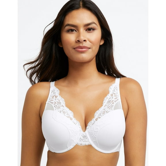 Women's Bali DF0084 One Smooth U Comfort Stretch Lace Underwire Bra (White 38C)