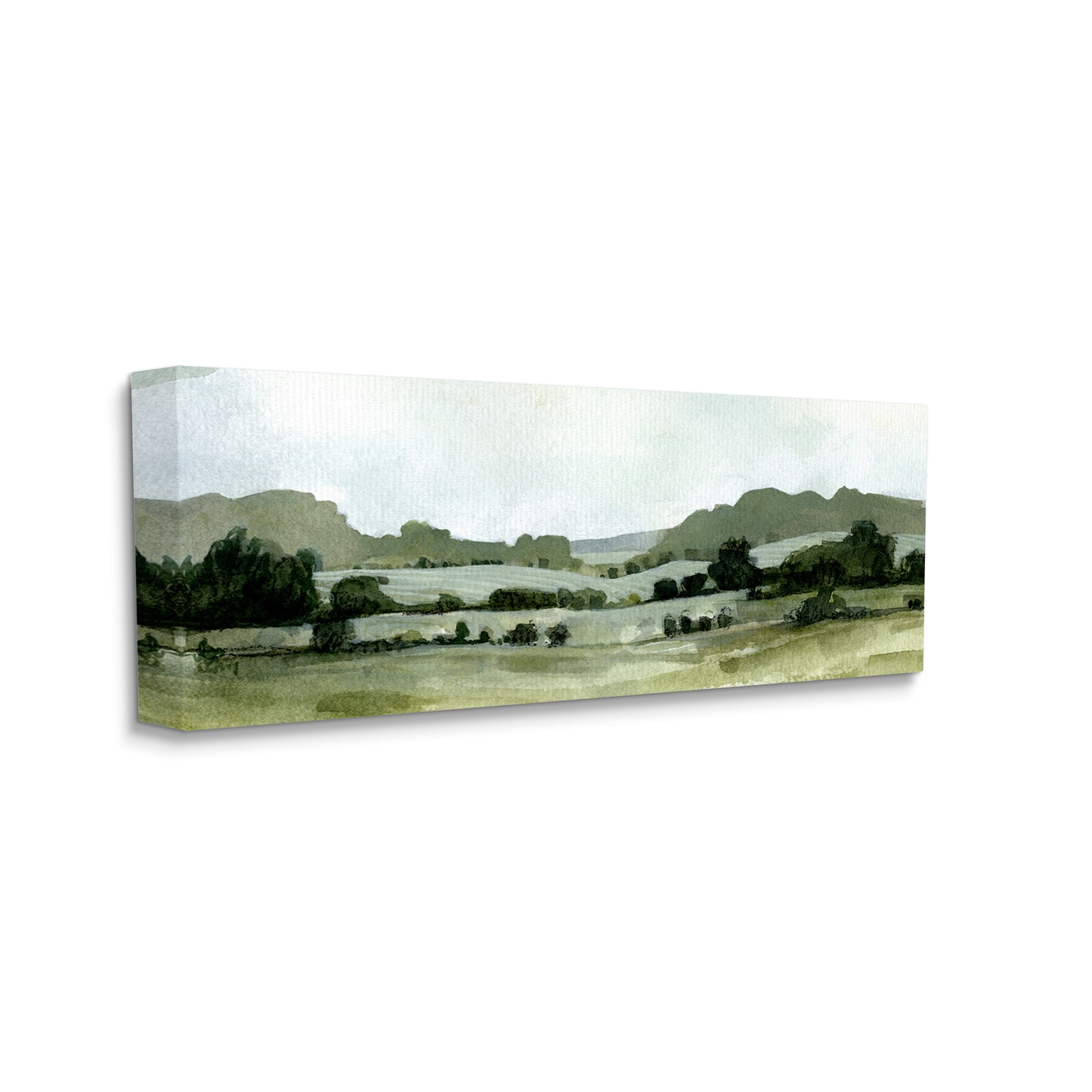 Stupell Industries Distant Rolling Hills Rural Grassland Scenic Landscape Painting Gallery Wrapped Canvas Print Wall Art, Design by Emma Caroline