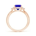 thumbnail image 2 of ANGARA Natural Cushion 1.5 ct Tanzanite Split Shank Ring with Rope Detailing in 14K Rose Gold for Women (Size-7mm) | December Birthstone, Anniversary, Jewelry Gift for Women | Natural Tanzanite Ring, 2 of 8