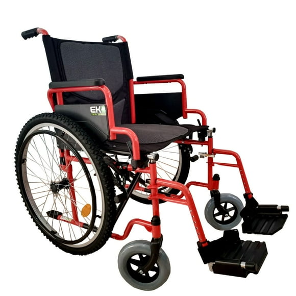 Silla de Ruedas Todo Terreno Eko-Mobility Plegable Descansa Pies Roja