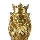 thumbnail image 3 of Estatuas de león con corona de resina, figuras de escritorio, esculturas de mesa, adornos decorativos dorado, 3 of 9