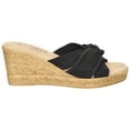 thumbnail image 2 of Easy Street Ghita Tuscany Women's Wedge Sandals Color: Black Crepe Size: 7.5, 2 of 4