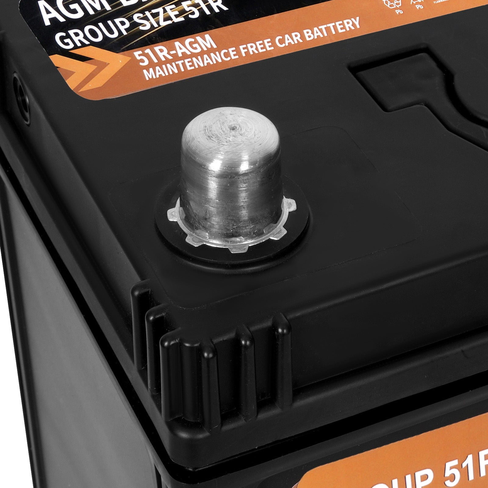 1AUTODEPOT Car AGM Battery Group Size 51R 12V 45Ah 450CCA 75RC Platinum Start Stop Automotive SLA Batteries Maintenance Free Rechargeable