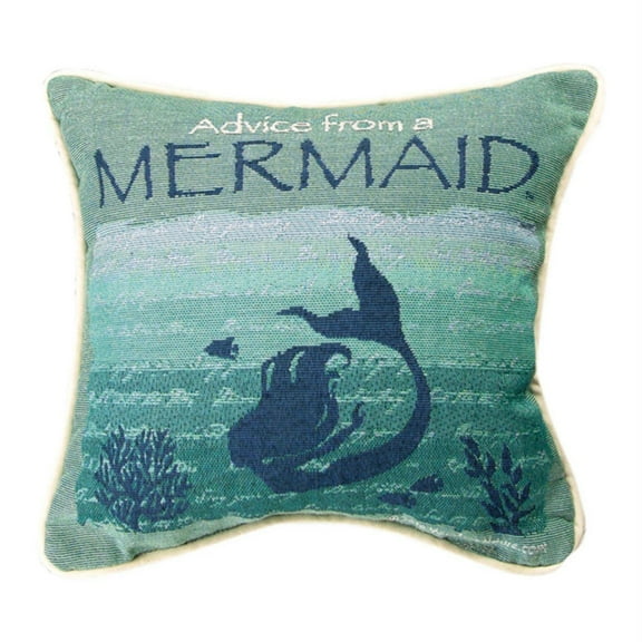 Manual TPADFM Your True Nature Advice from a Mermaid by Sally Eckman Roberts Throw Pillow, 12-inch Square