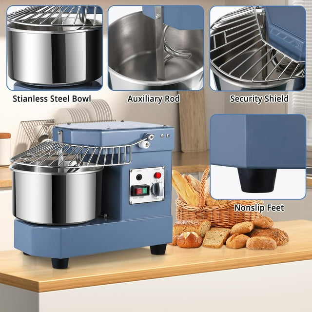 GloryStar 8.5QT Commercial Food Mixer with Timing Function, 450W 110V Electric Dual Rotating Dough Kneading Machine