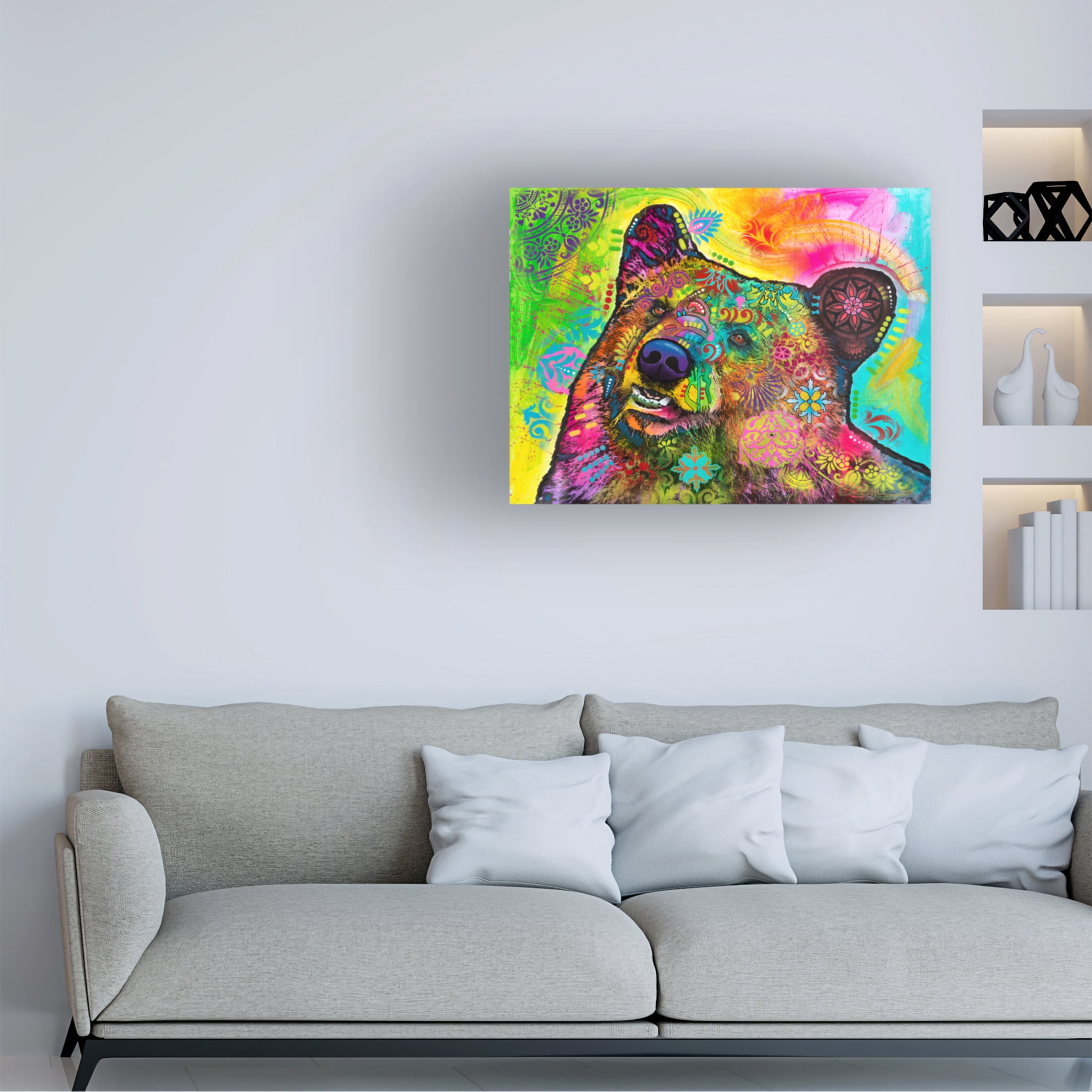 Canvas Wall Art - Dean Russo 'Hunky Bear 1' Wall Art for Living Room, Bedroom, or Office Décor by Trademark Fine Art - 47 x 35 Inches