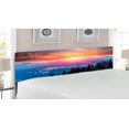 thumbnail image 2 of Winter Headboard, Sunset in Mountains with Sky with Dawn Horizon Theme, Upholstered Decorative Metal Bed Headboard with Memory Foam, King Size, Orange Blue, by Ambesonne, 2 of 4