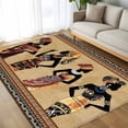 thumbnail image 4 of 6x9 Area Rugs, African Black Women Non-Skid Rubber Backing Large Rectangle Rugs - Living Room Bedroom Home Office, Boho Ethnic Tribe Vintage Brown Indoor Floor Mat Carpets Washable Rug, 4 of 9