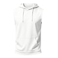 thumbnail image 5 of Men's Sleeveless Hoodie Casual Vintage Washed Muscle Tank Top Workout Gym Loose Fit Drawstring Hooded Shirt Summer Tops,XXL,White, 5 of 7