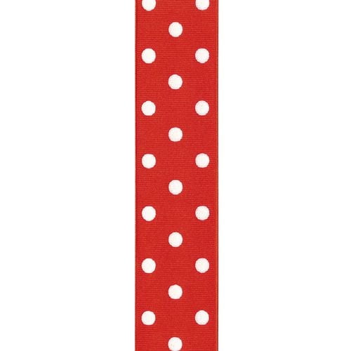 Ruban Grosgrain à pois Offray 39 mm