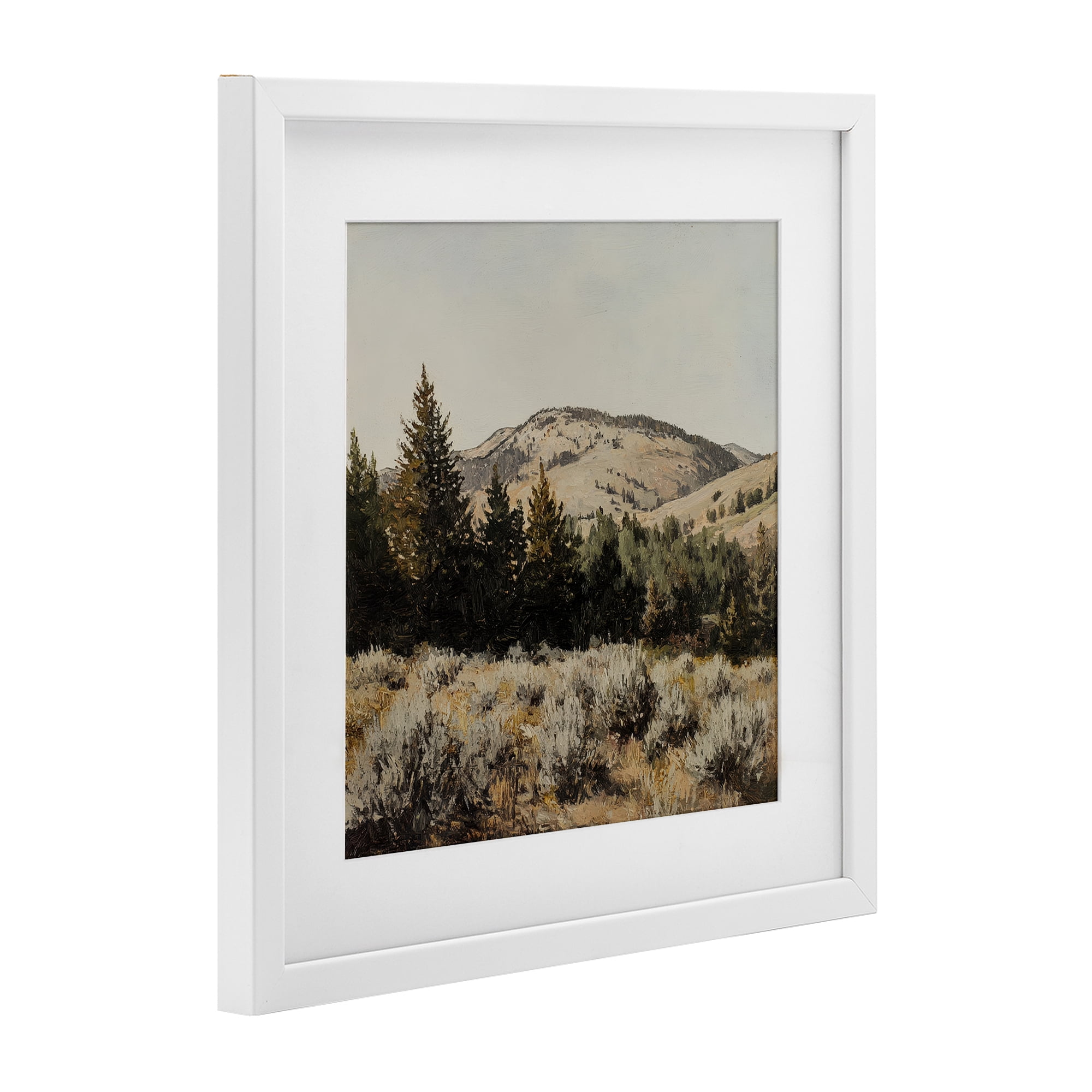 Stupell Industries Cedar Mountain View White Framed Print Under Glass, design by Petal Prints Design