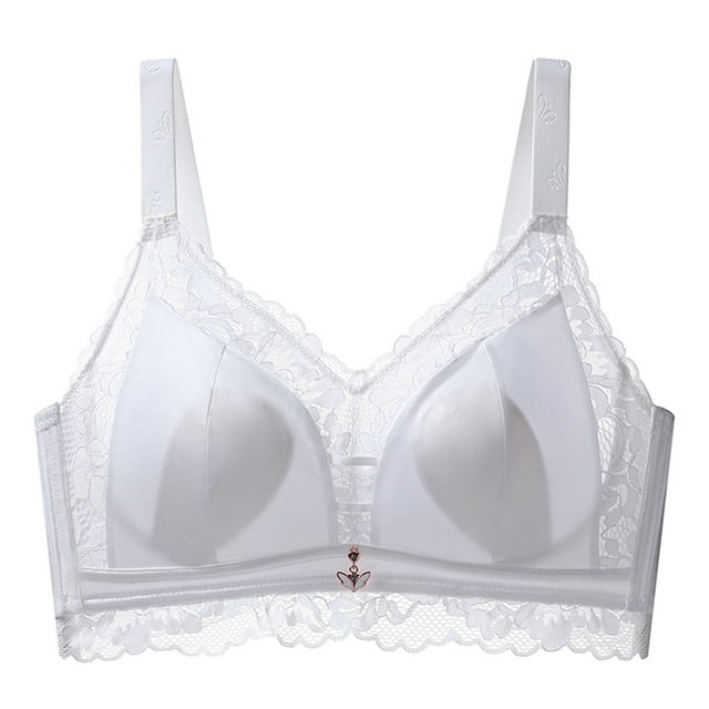 Kyusrd Full Coverage Bras For Women Lace Pattern Non-Steel Ring Traceless Gathering Push Up Behind Buckle Comfortable Breathable Exhaust Base Bra Solid Color Seamless Sexy Wireless Yoga Vest Bra