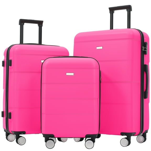 Hardshell Luggage Sets 3 Piece Double Spinner Wheels Suitcase with Handle Password Lock, Lightweight 20" 24" 28" Luggages