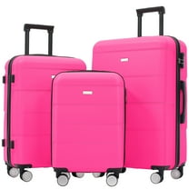 Hardshell Luggage Sets 3 Piece Double Spinner Wheels Suitcase with Handle Password Lock, Lightweight 20" 24" 28" Luggages