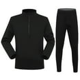 thumbnail image 2 of Wlynlyn Winter Thermal Underwear for Men Quarter Zip Long Johns Comfy Textured Base Layer 2 Piece Underwear Outfits, 2 of 7