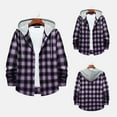 thumbnail image 2 of MuZeFu Long Sleeve Shirts for Men mens And Winter Fashion Long Sleeve Solid Color Shirt Top Plaid Hooded Shirt, 2 of 9