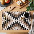 thumbnail image 2 of Southwest Brown Placemats Set of 8 Geometric Farmhouse Aztec Tribal Place Mats Indoor Wipeable Table Mats Washable Cloth Dining Table Placemats for Kitchen Holiday Party Home Decor 13x19 Inch, 2 of 9