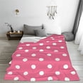 thumbnail image 5 of Pofeuu Dots On Rose Red Background Print Ultra-Soft Micro Fleece Blanket,for Bed Or Sofa,All Season Throw Blankets Flannel Blanket-80"x60", 5 of 7