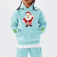 thumbnail image 5 of UACY Kids Girls Christmas Santa Claus Graphic Hoodie Fleece Lined Long Sleeve Hooded Funny Preppy Sweatshirt Fall Winter Pullover Tops (Mint Green, 4-5 Years), 5 of 5