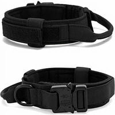 Tactical Adjustable Dog Collar with Control Handle, Nylon, Padded, Metal Buckle, Dog Collars for Medium Dogs, Hunting, Training, Leisure, Outdoors