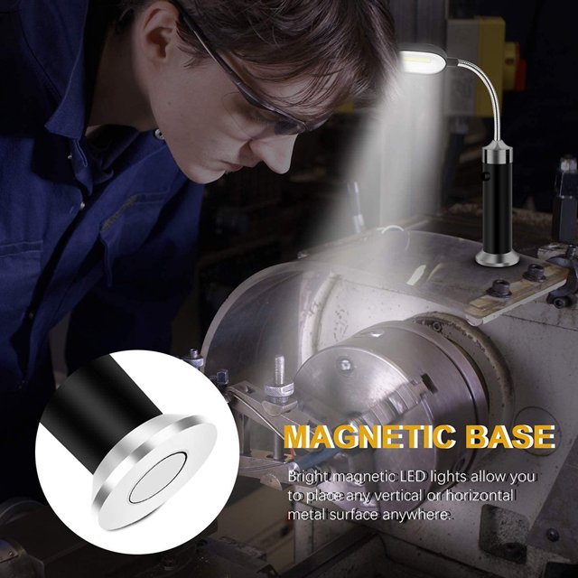 Paquete de 2 luces para parrilla de barbacoa, base magnética, luces LED superbrillantes, cuello de cisne flexible de 360 grados, resistente a la intemperie, iluminación de tareas, barbacoa, funciona Xemadio 2033525