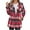 Hot Pink, variant on Women's Plaid Notch Lapel Overcoat Fall Casual Mid Long Double Breasted Pea Coat Winter Wool Outwear with Pockets