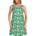thumbnail image 1 of Balery Christmas French Bulldog Vestidos de verano para mujer con estampado: vestido holgado sin mangas, vestido playero informal y cómodo para días calurosos., 1 of 7