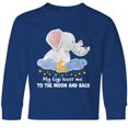 thumbnail image 3 of Inktastic My Gigi Loves me to the Moon and Back Elephant Family Long Sleeve Youth T-Shirt, 3 of 5