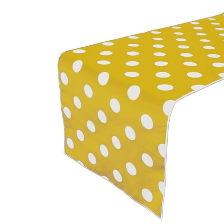 

Cotton Print Table Runner Polka Dots White on Yellow