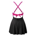 thumbnail image 5 of Linfrsh Women Cutout One Piece Skirt Swimsuit V Neck Wrap Tie Back Swimdress Tummy Control Bathing Suits Hot Pink,XL, 5 of 5
