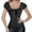 Black, variant on VISALY Corset Tops for Women Overbust Bustier Corset Boby Shapers European and American Gothic Short Sleeved Shoulder Strap Jacquard Women's Shaping Garment Black L