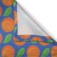 thumbnail image 3 of Ambesonne Orange Kitchen Curtains, Citrus Fruit Green Leaf, 55"x39", Orange Blue and Green, 3 of 3
