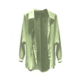 thumbnail image 4 of LEKODE Summer Cardigan Flowy Cardigan Light Weight Cardigan Women Draped Front Open Mesh Shrug Open Front Cardigan Pullover Cardigan Sheer Shrug Tunic Tops Blouse Green S, 4 of 4