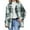 Green, variant on Nokdvo Womens Flannel Plaid Shacket Jackets Long Sleeve Button Down Shirts Oversized Fuzzy Fleece Jacket Fall Fashion Casual Coat Tops Blue XL