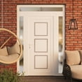 thumbnail image 2 of Front Exterior Prehung Metal-Plastic Door Frosted Glass | Manux 8661 White Silk | 2 Side and Top Sidelite Transom | Office Commercial and Residential Doors Patio 68x94 (W16+36+16x80+14) Right-hand, 2 of 5